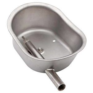Mangkuk air minum babi berbentuk oval dari baja tahan karat